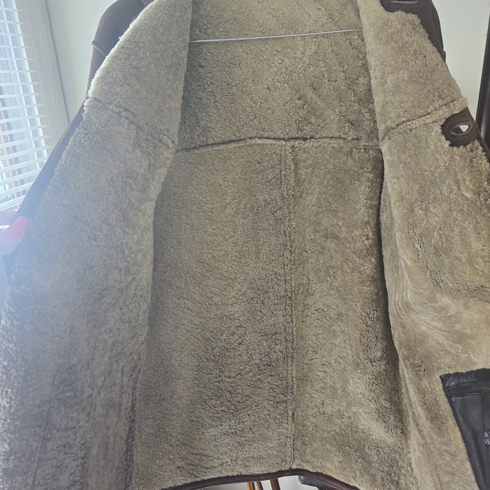 Barneys New York Brown Shearling Jacket - Picture 4 of 4